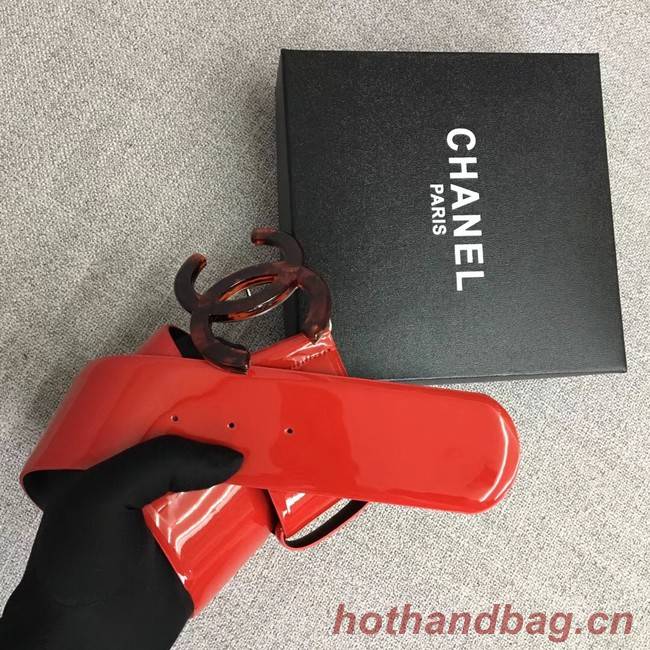 Chanel Wide leather belt with 53 mm CC4270 red