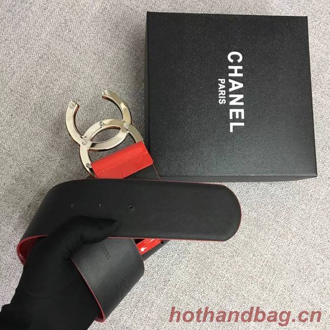 Chanel Wide leather belt with 53 mm CC4270 red