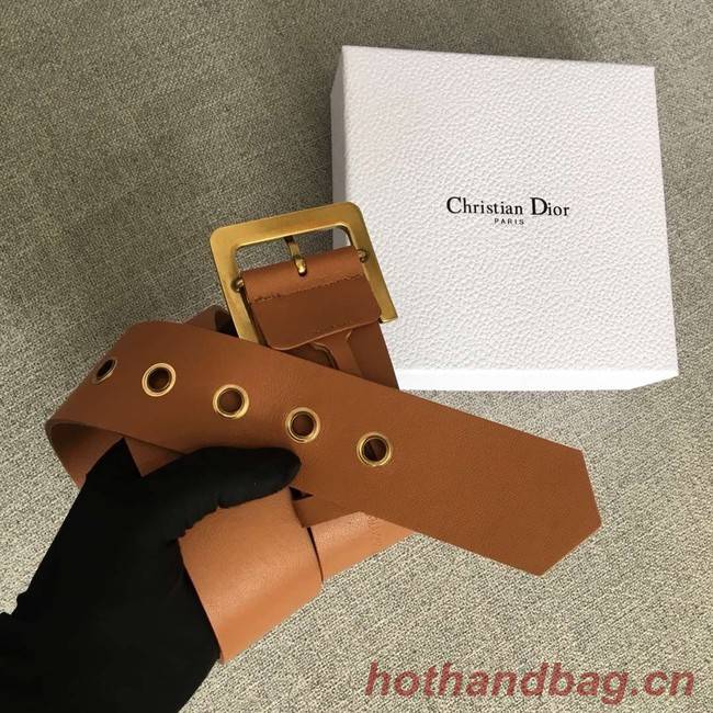 Dior Wide leather belt with 50 mm D4261 brown