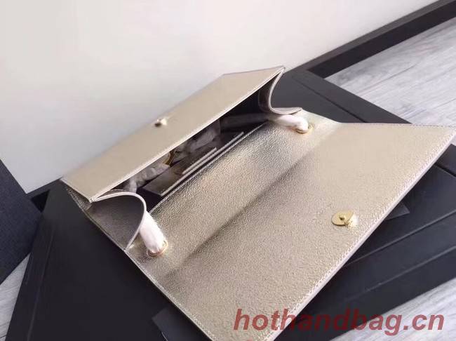 SAINT LAURENT Cassandre leather clutch 57312 gold