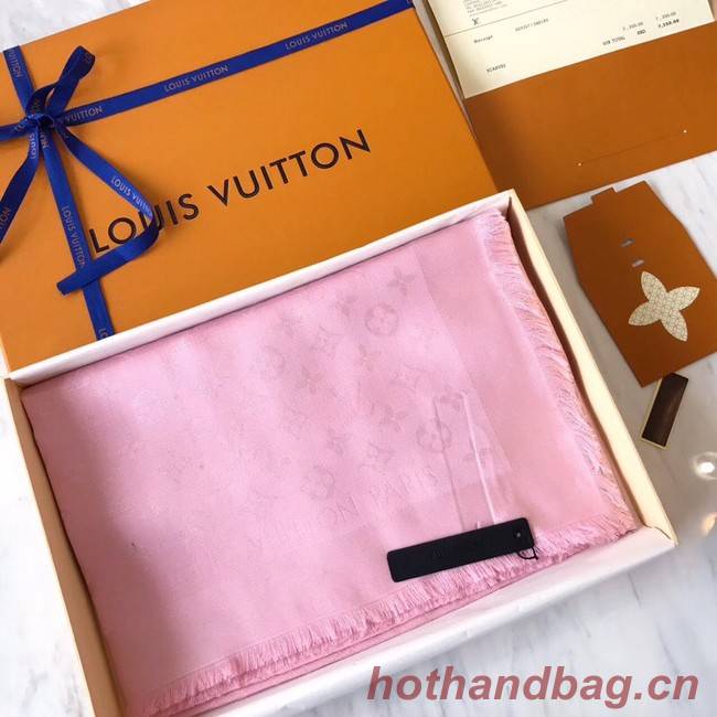 Louis Vuitton MONACO SQUARE Monogram flower pattern silk M71150 Rose Ballerine Pink