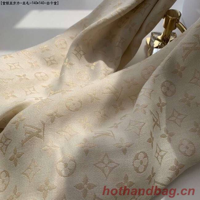 Louis Vuitton MONACO SQUARE Monogram flower pattern silk M71151 off-white