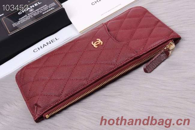 Chanel classic pouch Grained Calfskin& Gold-Tone Metal A84402 Burgundy