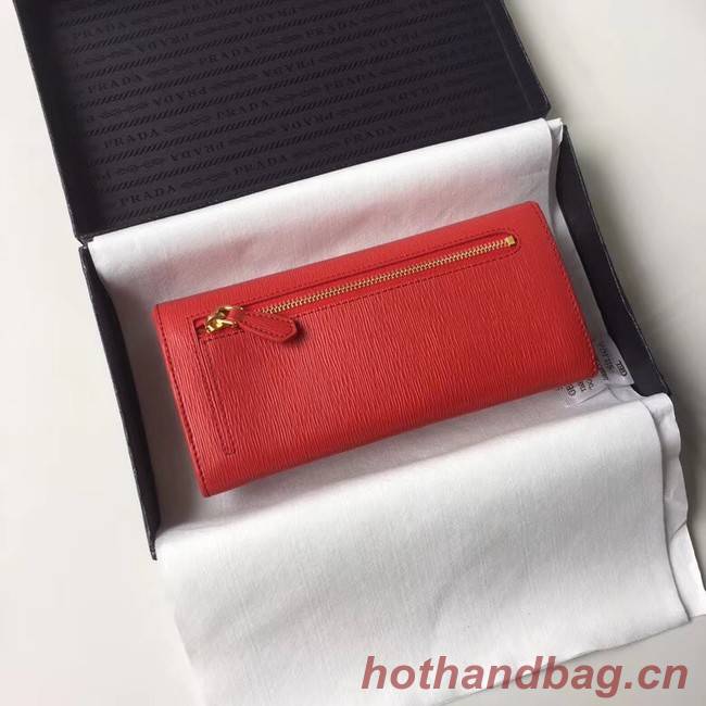 Prada Leather Wallet 1MH132 red