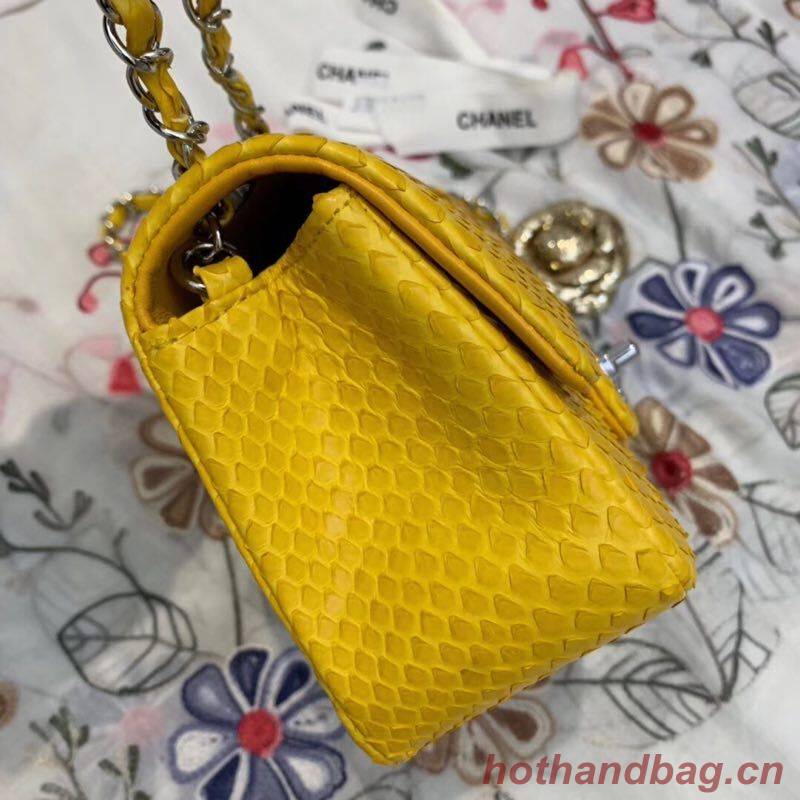 Chanel Mini Flap Bag Original Python & Gold-Tone Metal A69900 Yellow