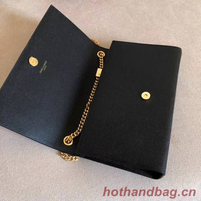 SAINT LAURENT Monogram Kate medium pebbled leather shoulder bag 354021 black