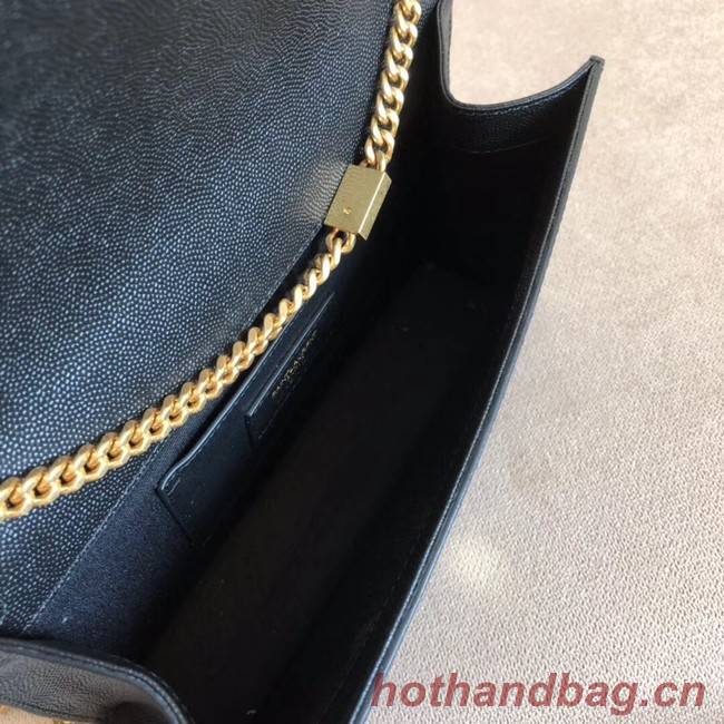 SAINT LAURENT Monogram Kate medium pebbled leather shoulder bag 354021 black