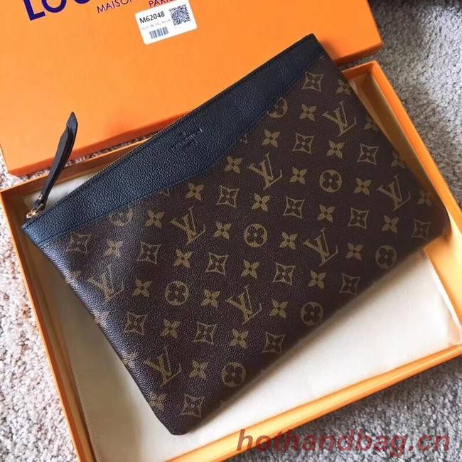 Louis vuitton original Monogram Canvas DAILY POUCH M62048 black