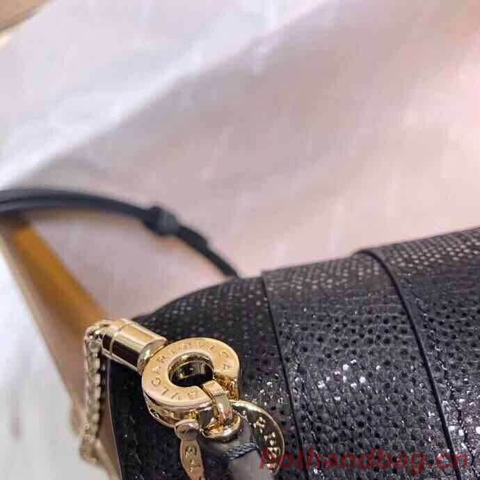 BVLGARI Serpenti Forever metallic-leather shoulder bag 058962 Black