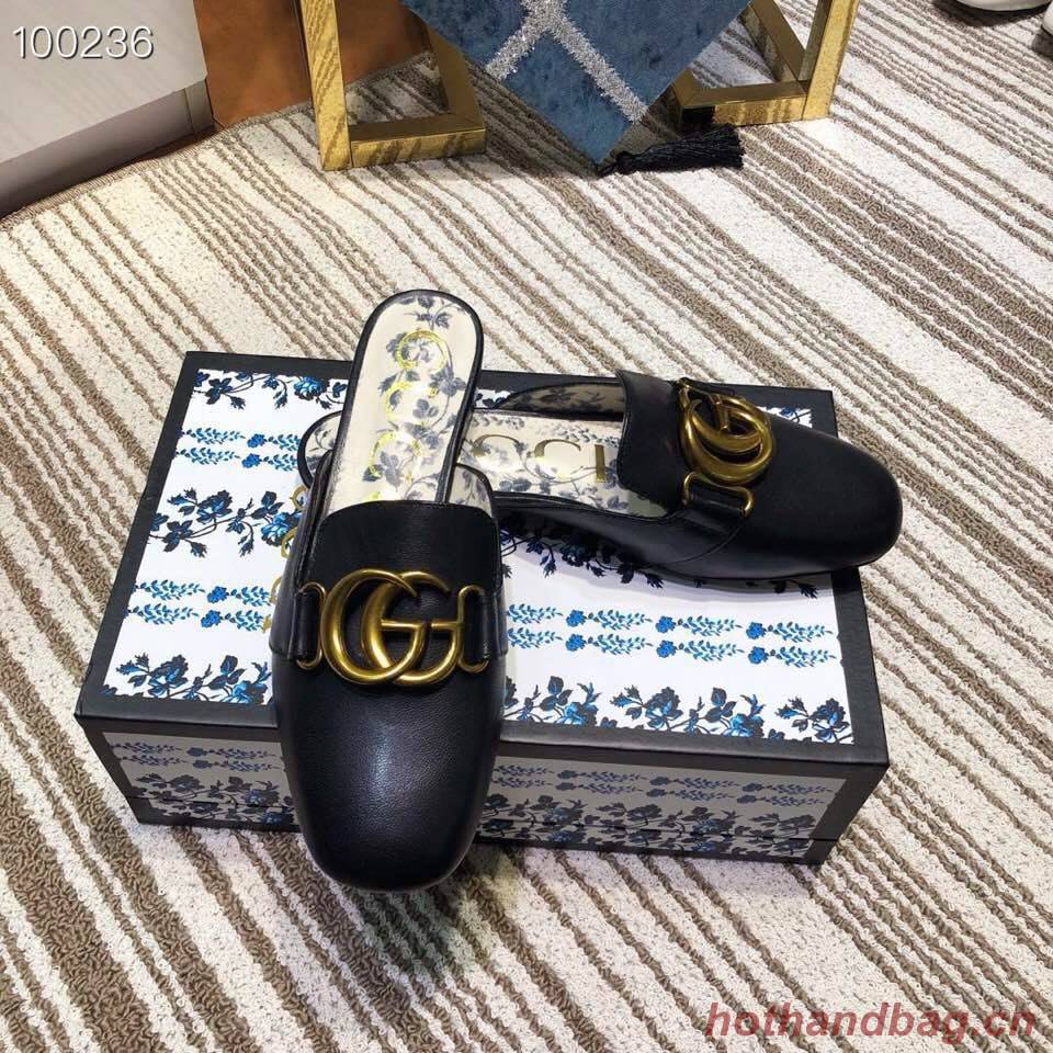 Gucci Princetown leather slipper GG1457BL-1