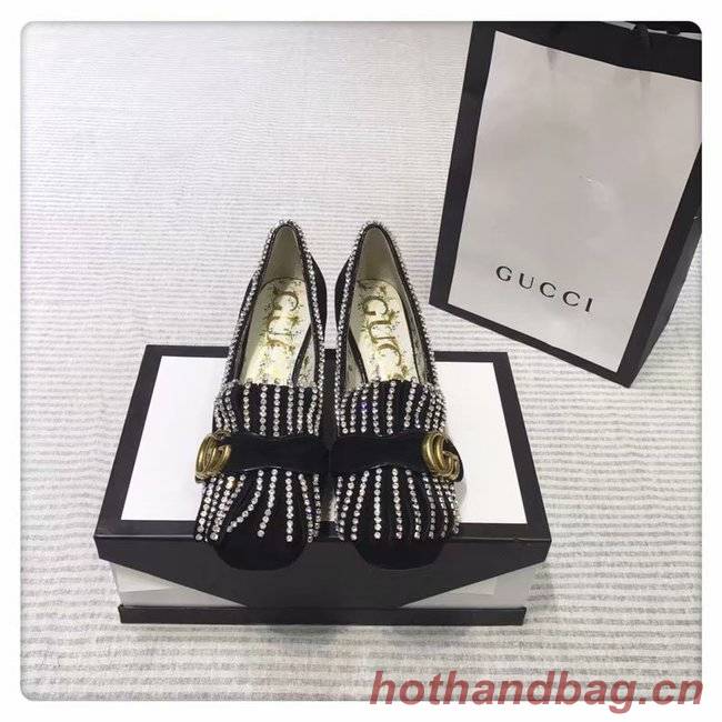 Gucci leather mid-heel pump GG1467BL-2