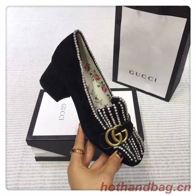 Gucci leather mid-heel pump GG1467BL-2