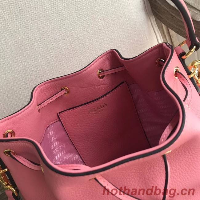 Prada Leather bucket bag 1BE018 pink