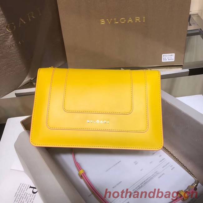 BVLGARI Serpenti Forever metallic-leather shoulder bag 39174 yellow