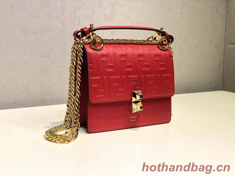 Fendi KAN I SMALL Multicolor fabric mini-bag 8BT0381 red