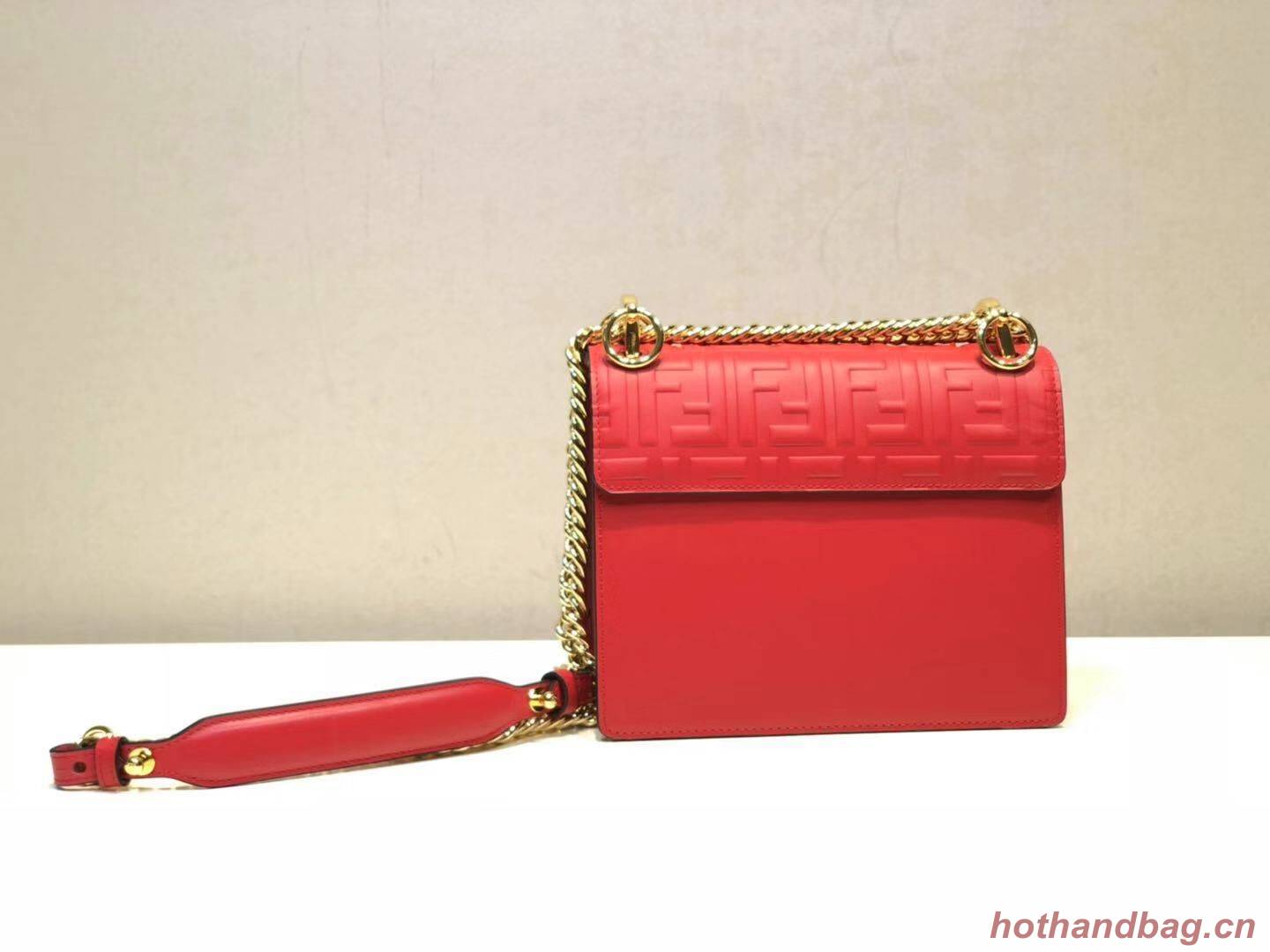 Fendi KAN I SMALL Multicolor fabric mini-bag 8BT0381 red