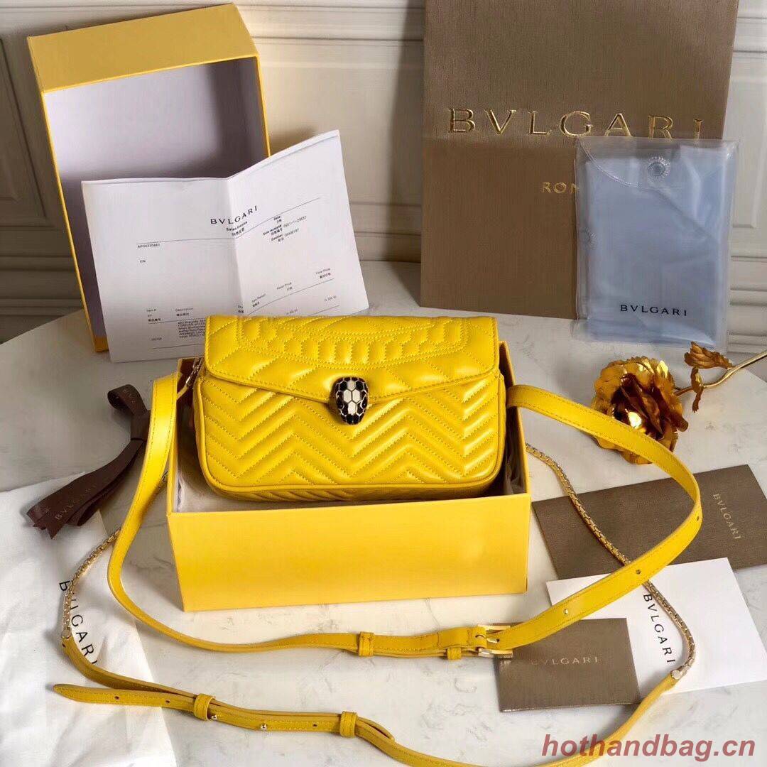 BVLGARI Serpenti Forever Original Calfskin Leather Belt Bag 287852 Yellow