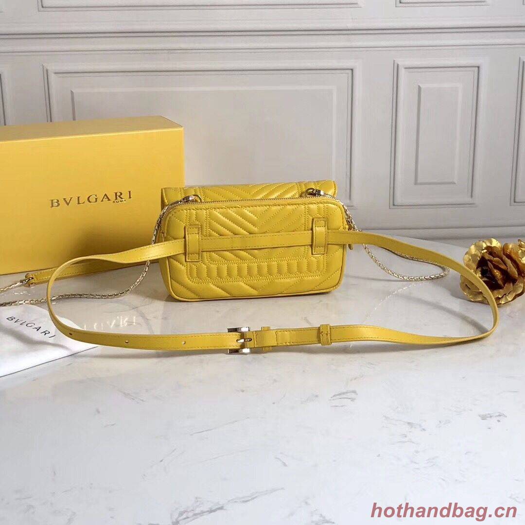 BVLGARI Serpenti Forever Original Calfskin Leather Belt Bag 287852 Yellow