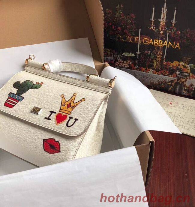 Dolce & Gabbana SICILY Bag Calfskin Leather 4136 white