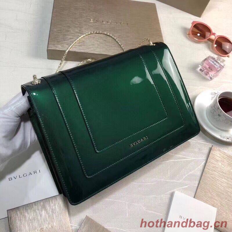 BVLGARI Serpenti Forever leather shoulder bag 35108 Green