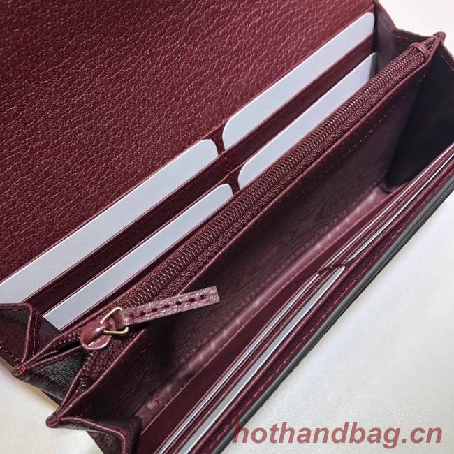 Gucci Ophidia leather wallet 523153 Wine