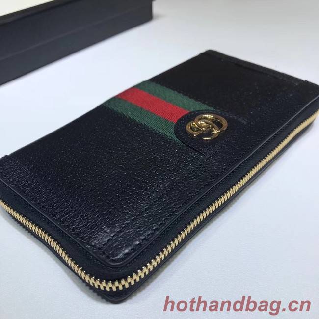 Gucci Ophidia leather zip wallet 523154 black