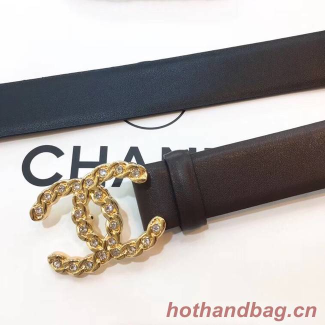 Chanel Calf Leather Belt Wide with 30mm 56603