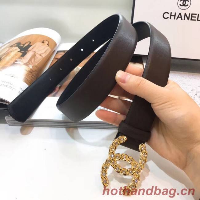 Chanel Calf Leather Belt Wide with 30mm 56603