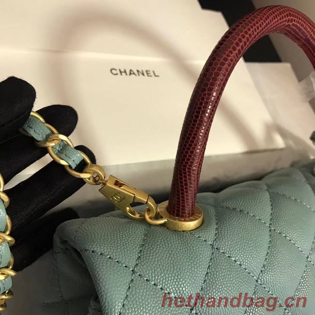 Chanel Small Flap Bag with Top Handle A92991 green