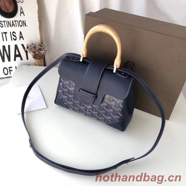 Goyard Calfskin Leather Mini Tote Bag 9955 dark blue