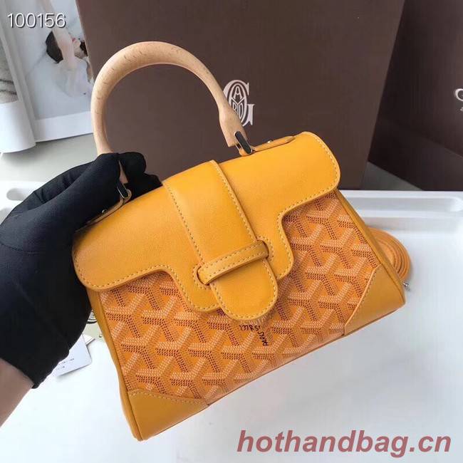 Goyard Calfskin Leather Mini Tote Bag 9955 yellow