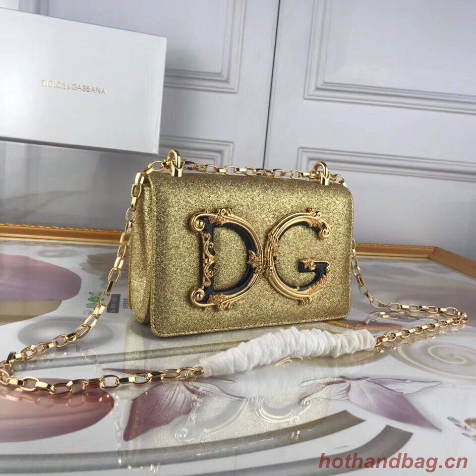 Dolce & Gabbana Original Leather Shoulder Bag BB6315 Gold