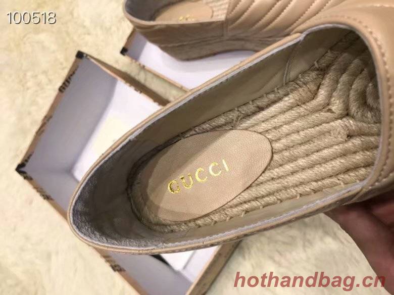 Gucci Chevron leather espadrille with Double G GG1507LRF Dusty pink