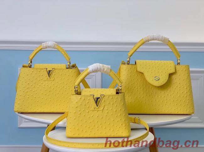 Louis vuitton original Ostrich pattern CAPUCINES PM M53665 yellow