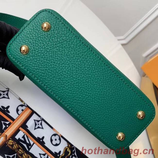 Louis vuitton original taurillon leather Capucines Mini N95509 green