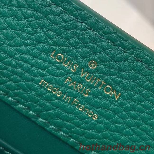 Louis vuitton original taurillon leather Capucines Mini N95509 green