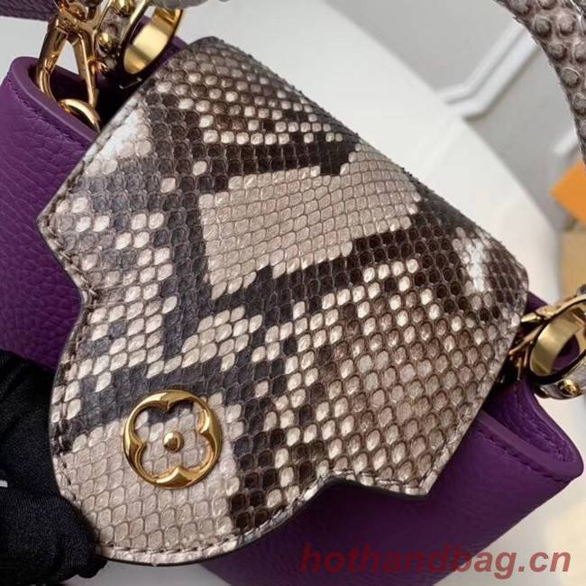 Louis vuitton original taurillon leather Capucines Mini N95509 purple