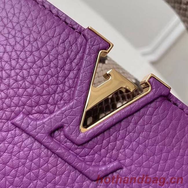 Louis vuitton original taurillon leather Capucines Mini N95509 purple