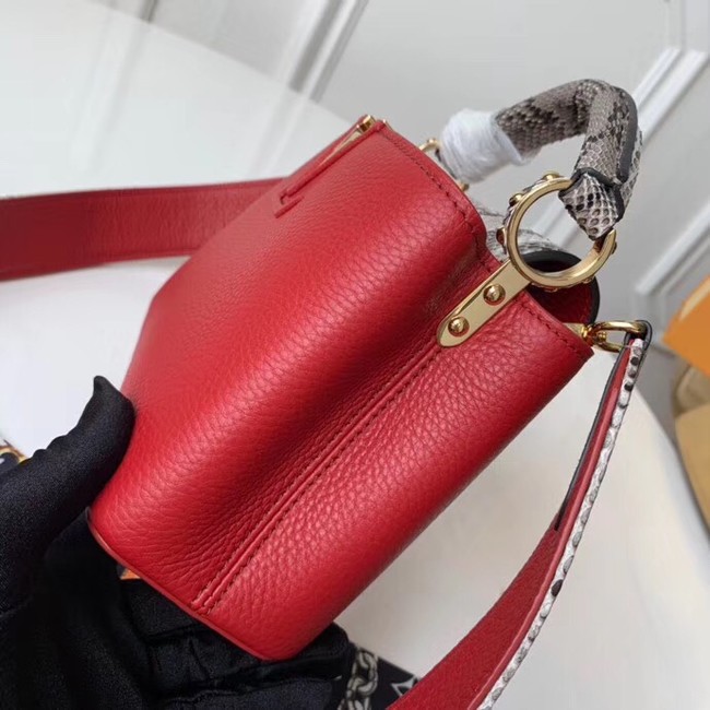 Louis vuitton original taurillon leather Capucines Mini N95509 red