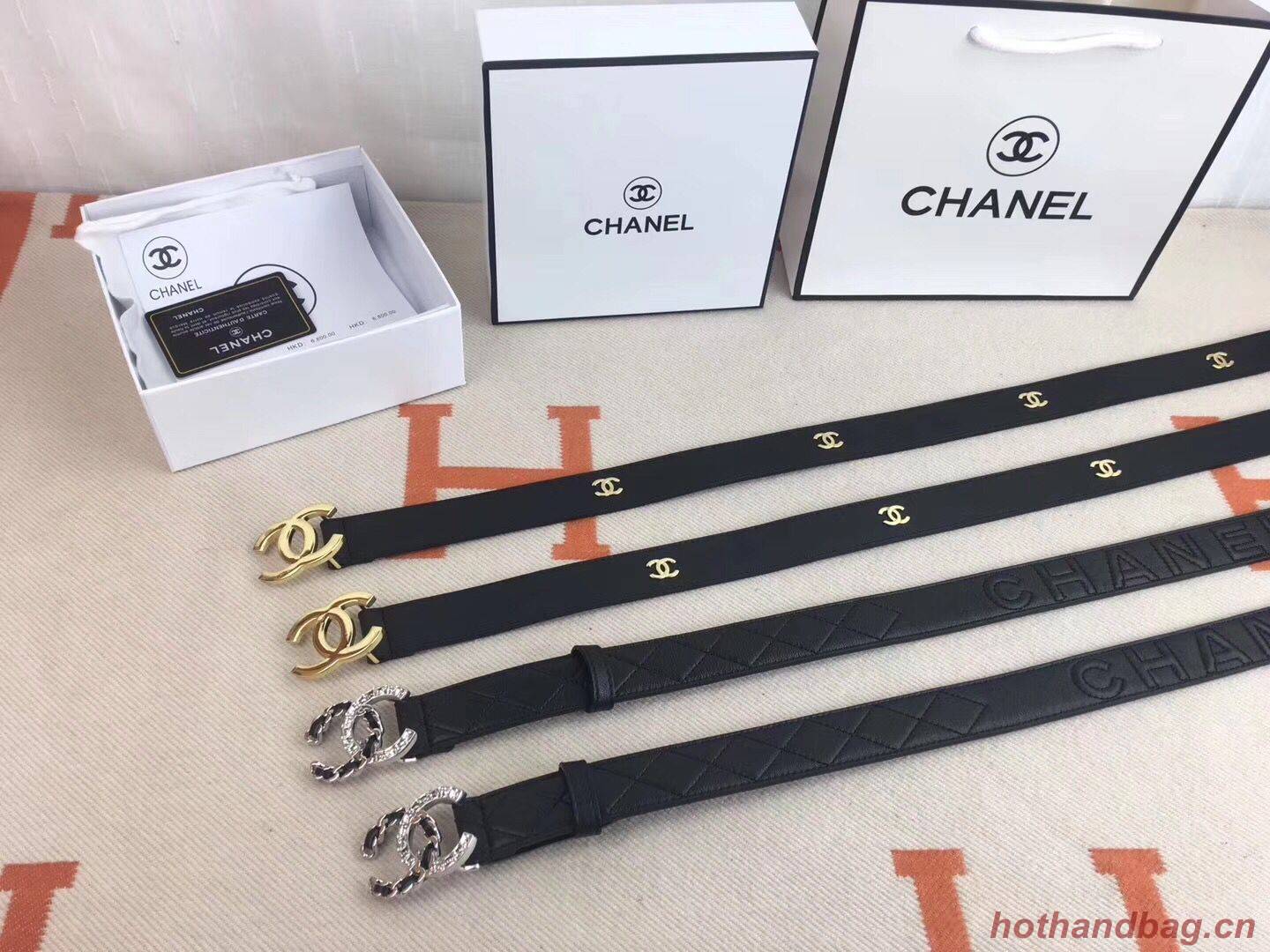 Chanel Calf Leather Belt Wide with 30mm 56610