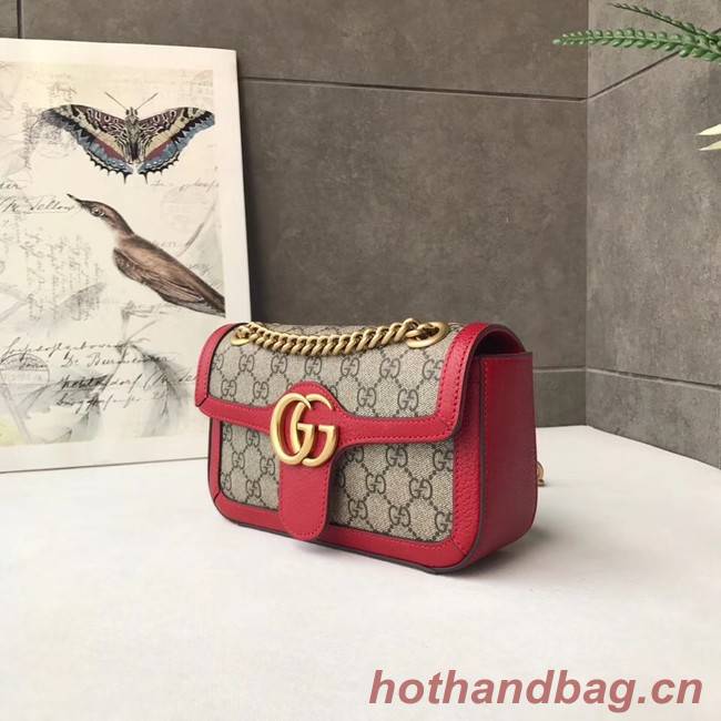 Gucci Ophidia GG Supreme small shoulder bag 446744 red