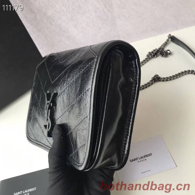 SAINT LAURENT Niki Mini leather shoulder bag 03743 black