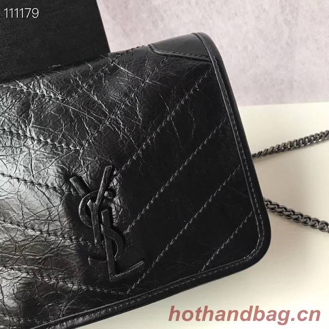 SAINT LAURENT Niki Mini leather shoulder bag 03743 black