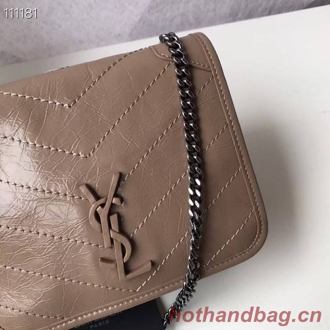 SAINT LAURENT Niki Mini leather shoulder bag 03743 Chestnut