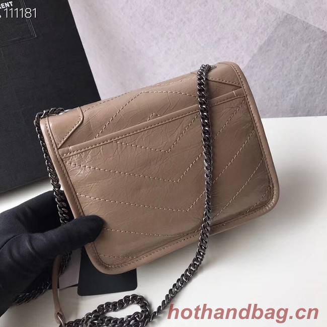 SAINT LAURENT Niki Mini leather shoulder bag 03743 Chestnut