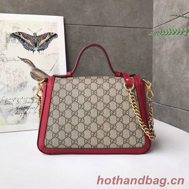 Gucci GG Marmont small top handle bag 498110 red