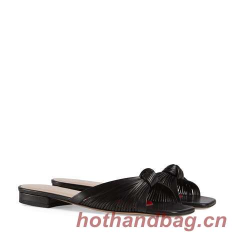 Gucci Metallic leather slide sandal GG1511BL-2