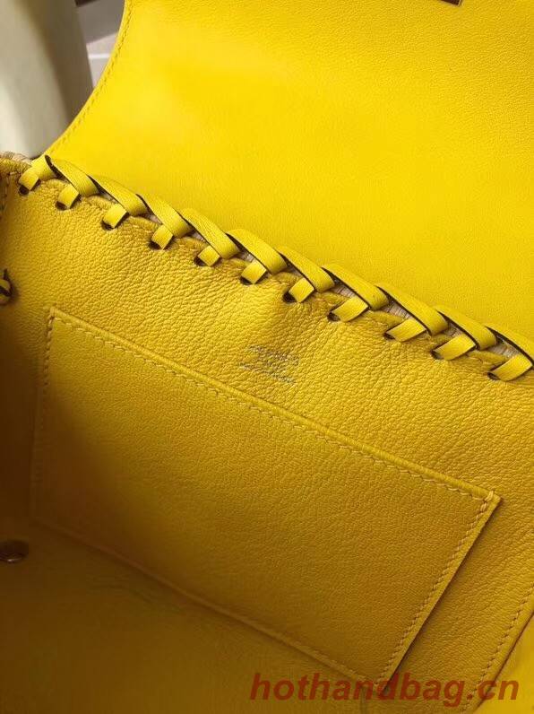 Hermes kelly picnic bag 9810 yellow