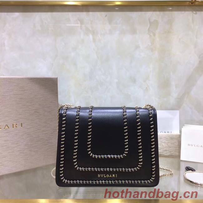 BVLGARI mini Shoulder Bag Calfskin Leather BG22889 black