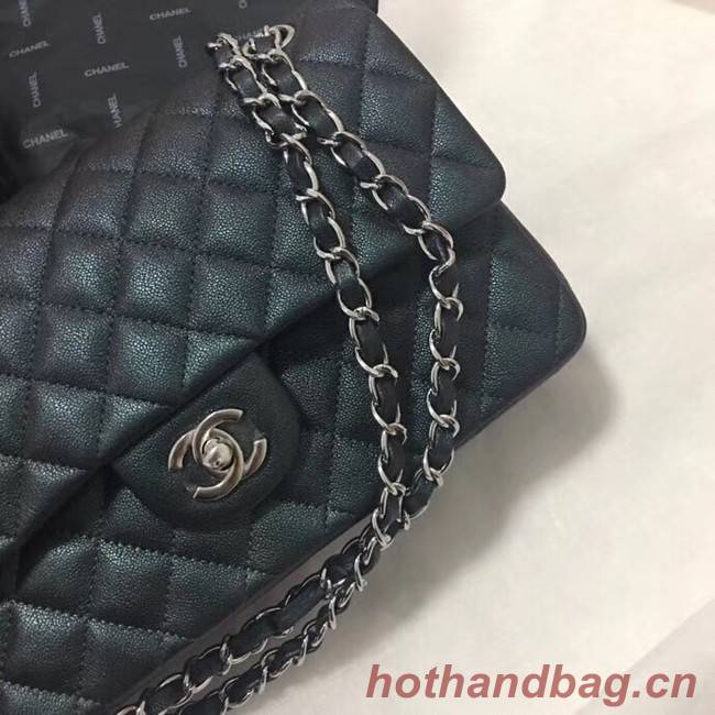 Chanel Calfskin & Silver-Tone Metal A01112 black